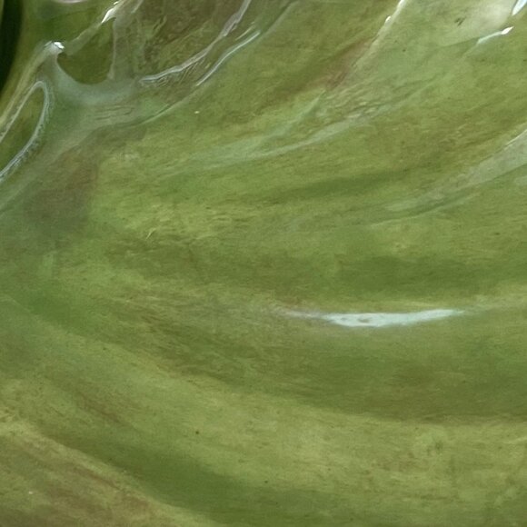 Trinket Dish, Vintage Ceramic Green Shell , with Small Cup, EUC - Picture 2 of 7